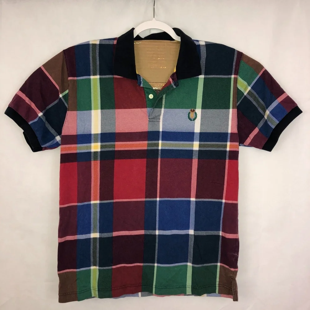 Vintage 90s Chaps Red Blue Ralph Lauren Polo Shirt Men's Size Large - Picture 1 of 3
